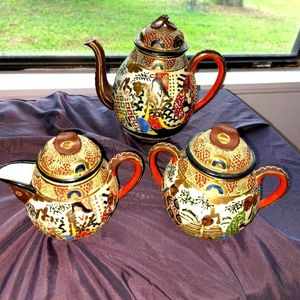 Royal Satsuma Moriage Antique 6 PC Tea Set